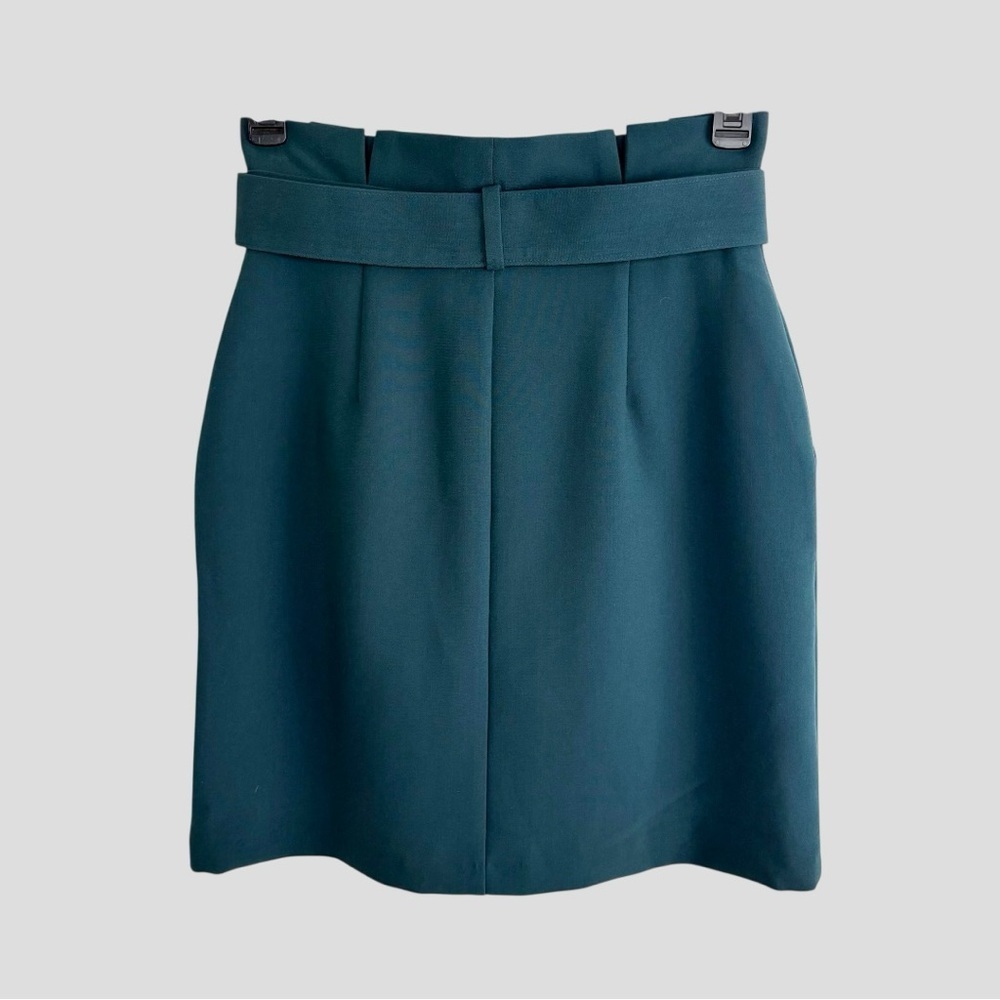 Banana Republic Teal Belted Mini Skirt Sz 4 | Structured‎ Workwear Office - Picture 3 of 10